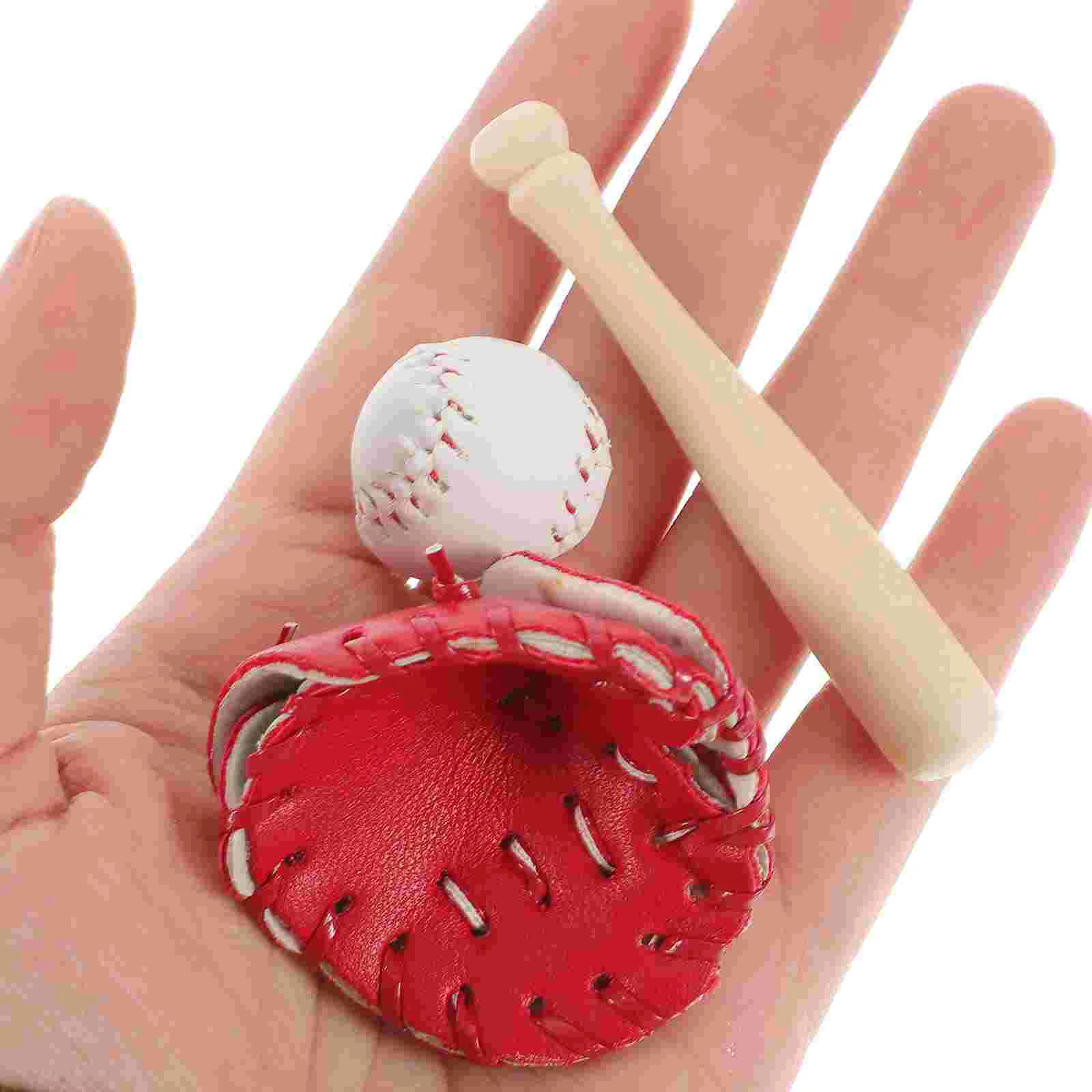 Jouets miniatures de batte de baseball pour enfants, mitaines de simulation, décorations de maison en bois, choses pour enfants