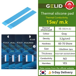 GELID GP-Ultimate 15W/MK Thermal Pad 120x20 2PCS CPU GPU Graphics Motherboard Silicone Grease Pad Heat Dissipation Silicone Pad
