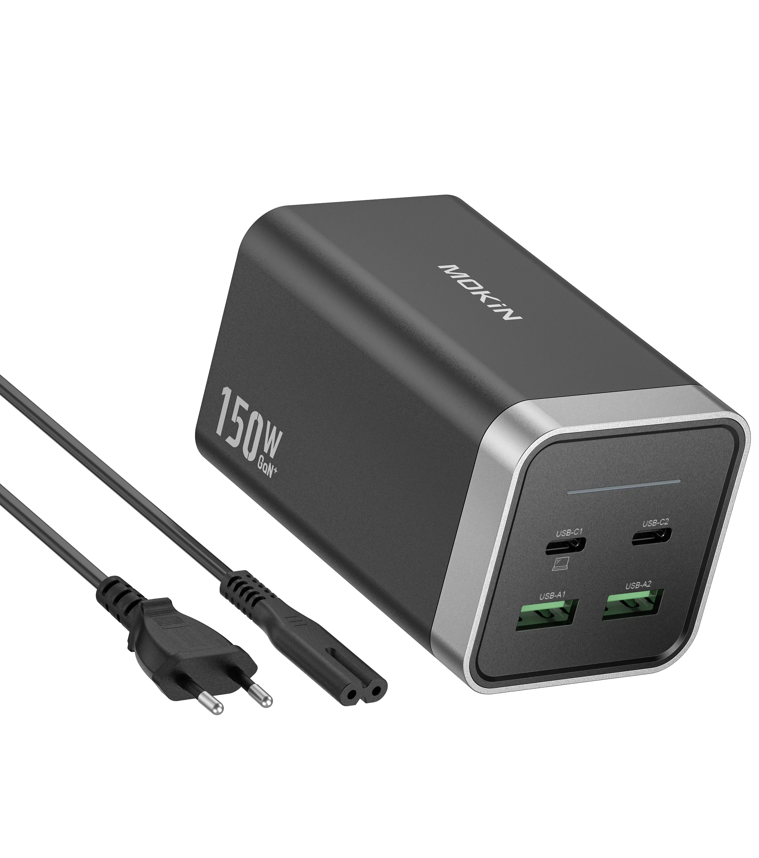 

MOKiN 150 Вт GaN USB C зарядное устройство, 4 порта PD 3.1 QC3.0 USB C быстрое зарядное устройство настенный адаптер, для iPhone, Huawei, Galaxy, Samsung, MacBook, iPad