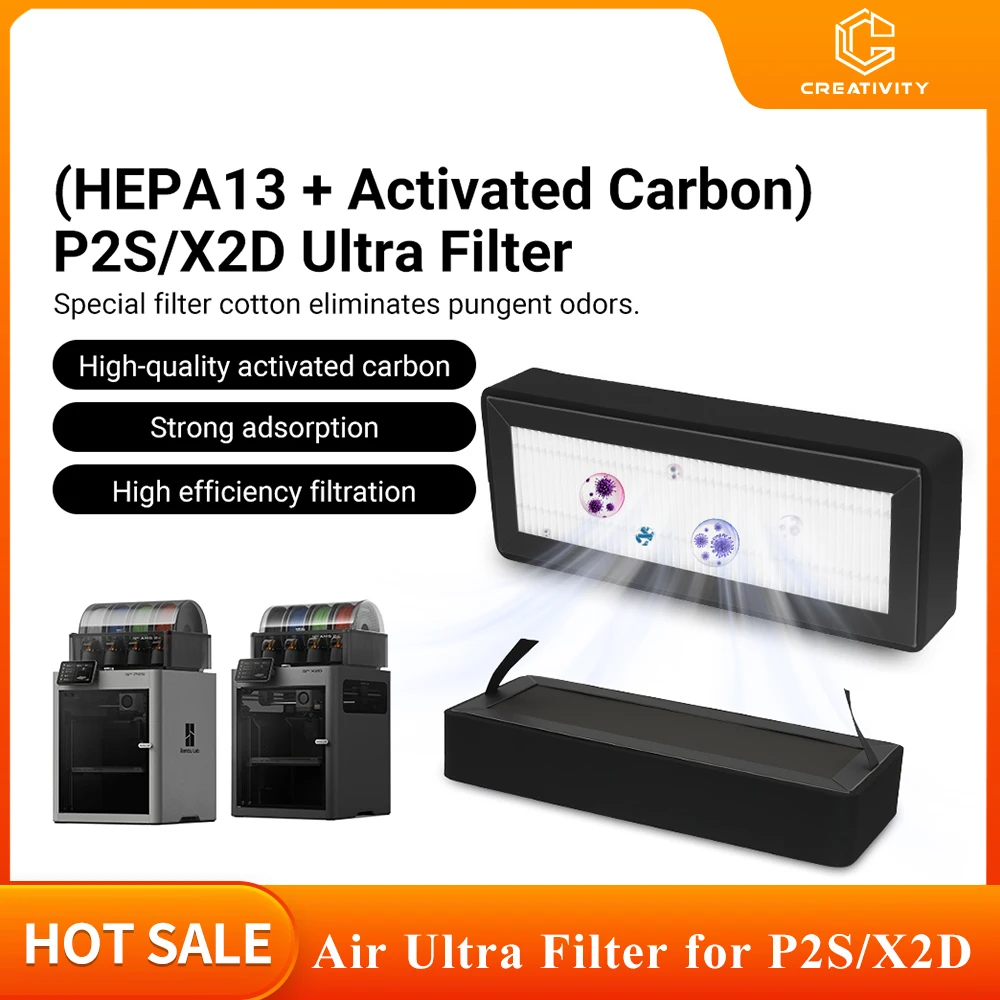 

Creativity Ultra Air Filter HEPA 13 + Activated Carbon Combo Air Filter Ultra For P2S X2D 3D Printer Accessories OEM Replacement