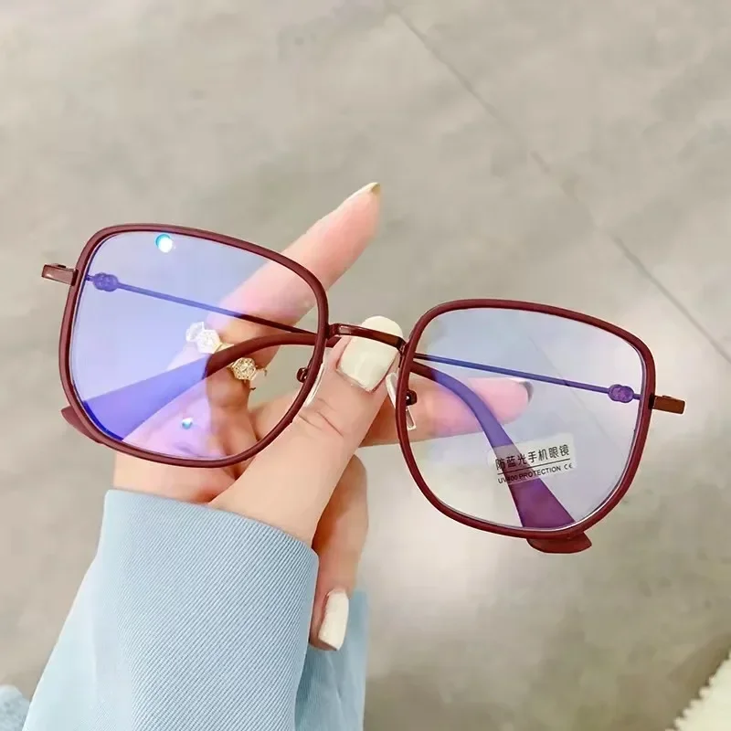 Fashion Women Men Metal Spectacles Clear Glasses Optical Eyeglasses Square Transparent Lens Unisex Anti Blue Light Glasses