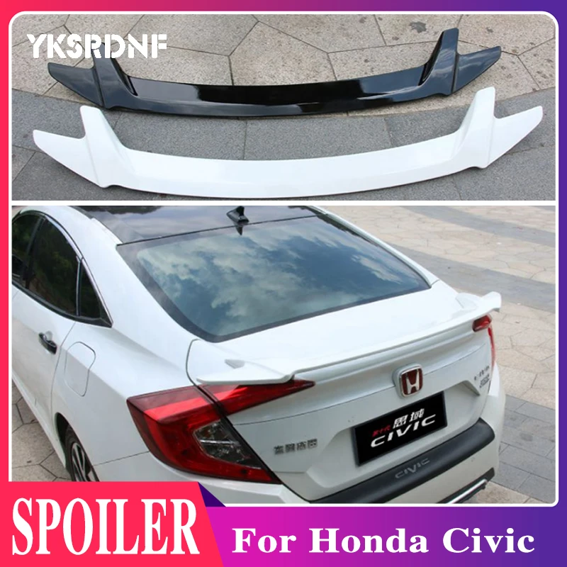 For Honda Civic 2016 2017 2018 Rear Wing Spoiler, Trunk Boot Wings Spoilers paint ABS 