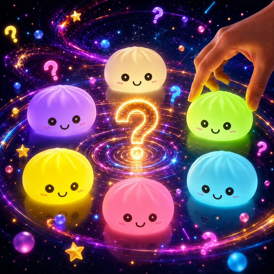 

2027 New Dumpling Night Lights Glowing Dumplings Desktop Ornament Cute Glowing Dumpling Steamer Box Kawaii Dumpling Lights Gifts