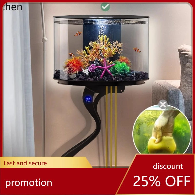 

HXL fish tank living room floor-to-ceiling ecological fish tank water-free side tank creative landscaping