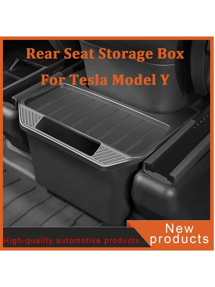 Schowek na tylne siedzenie do Tesla Model Y 2021-2024 Organizer Konsola środkowa Pojemniki Kosz na śmieci na tylne siedzenie Torba na śmieci Pod tace pod siedzeniem — zdjęcie 2