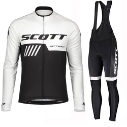 SCOTT Man Cycling Set Clothing Men Long Pants Men's Jersey Clothes Outfit Wear Bicycle Summer Sleeve 2023 Maillot Breathable Mtb