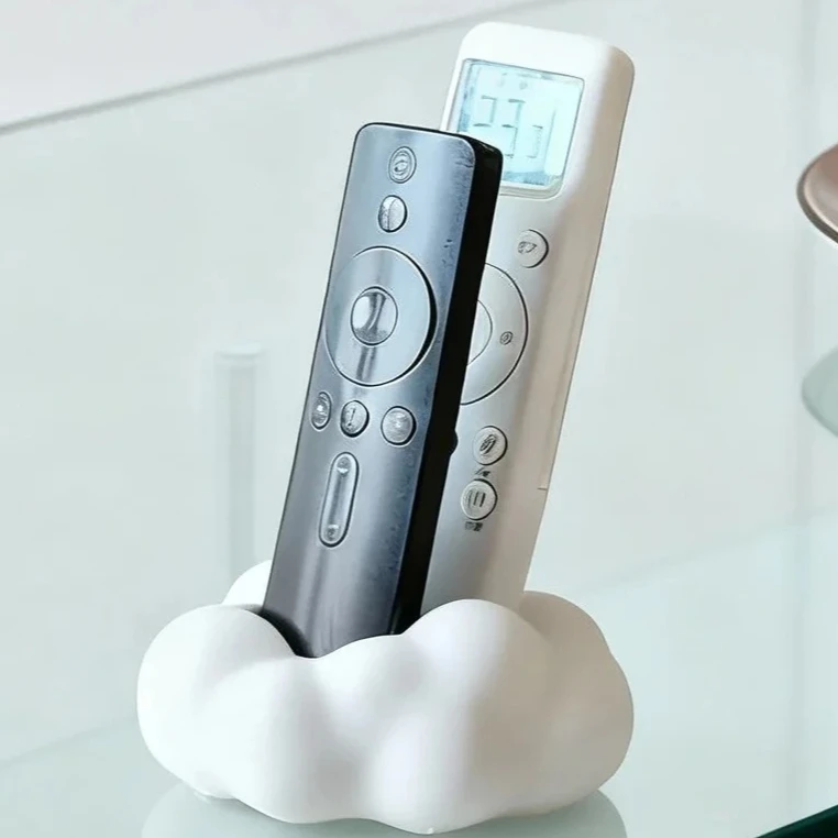Cute 3D Cloud-Shaped Remote Control Holder - Desktop Home Storage Organizer Stand for TV/Air Conditioner Remotes, Phones Gadgets