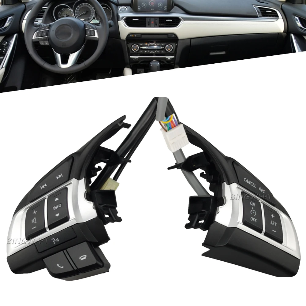 

Steering Wheel Switch Audio Bluetooth Cruise Control Switch Button Multifunction For Mazda CX-5 CX5 KE 2012-2015