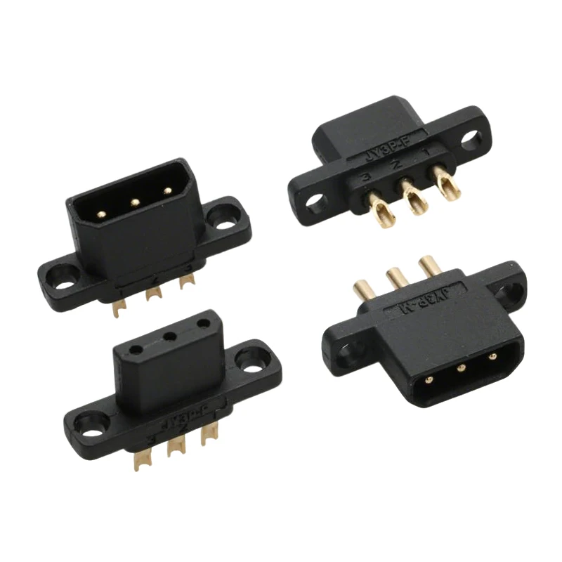 

2Pairs RC UAV Model Drone 3pin Male Female Plug Copper Gold Plated Terminal 3-pole Connector Power Battery Motor Connecting