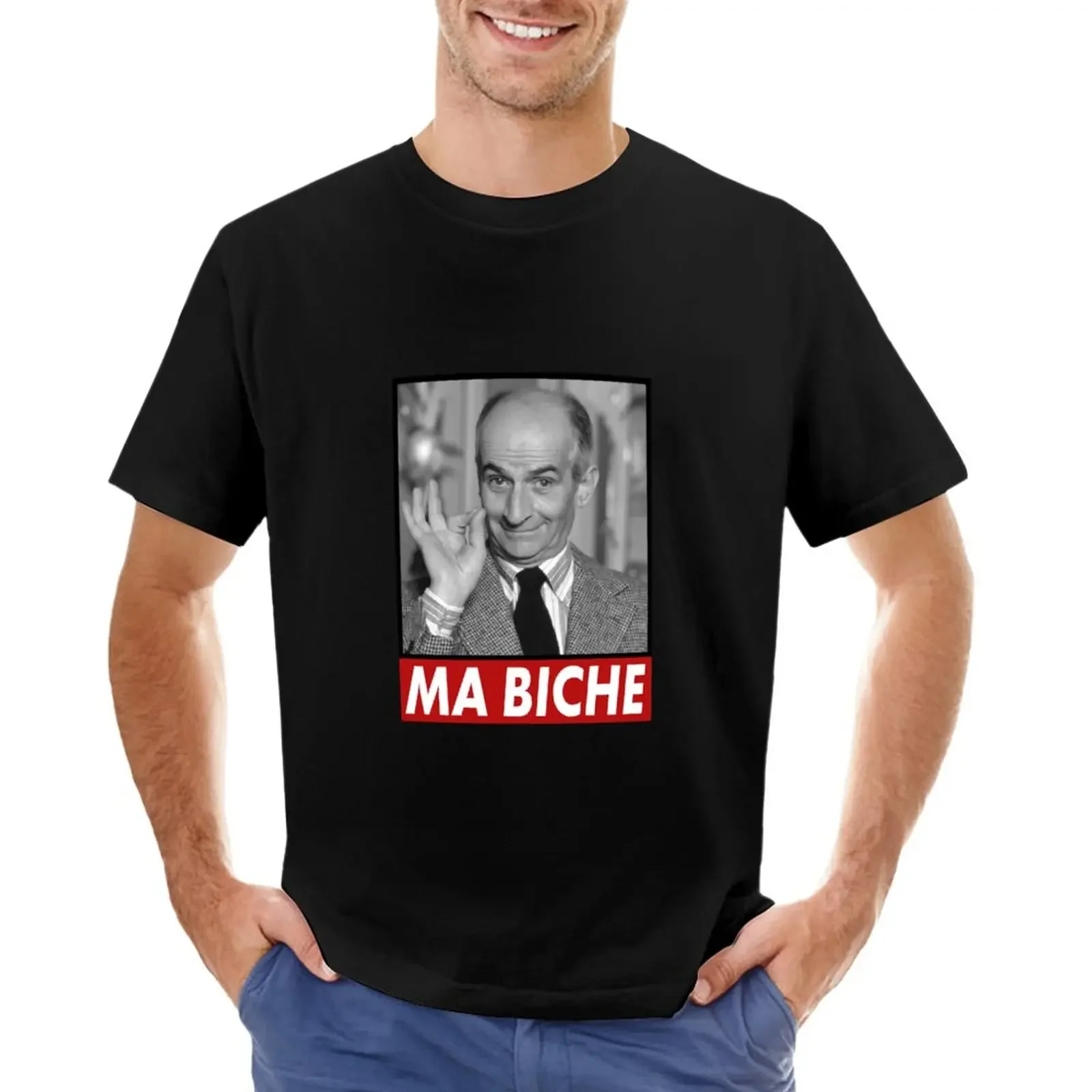 oversized t shirts hippie clothes Men\'s  t shirts Louis de Funes Ma Biche Design T-Shirt plain t-shirt graphic t shirts