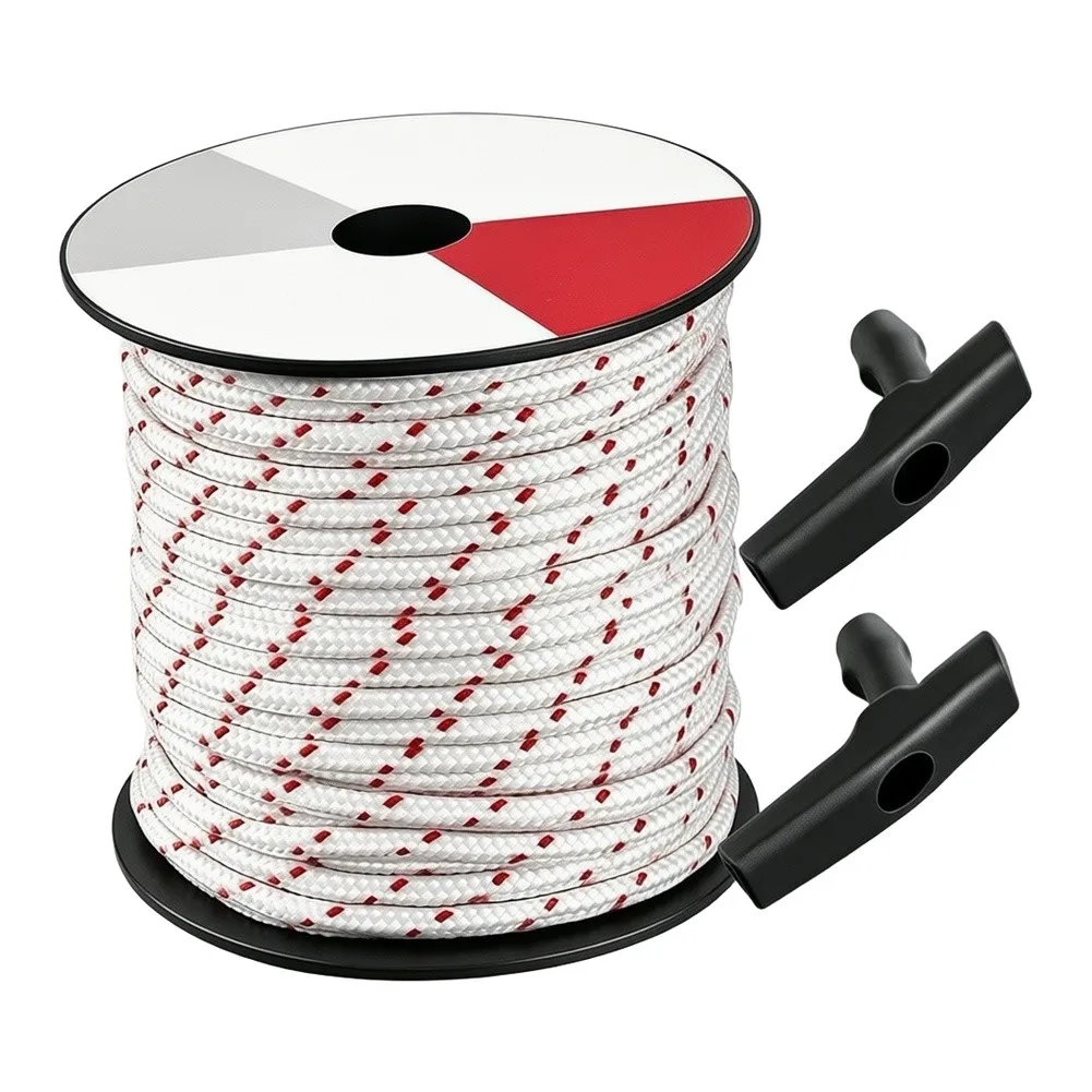 4mm Thick 100ft Pull Cord for Lawn Mowers Generators Chain Saws and Small Engine Applications with Dual Grip Handles