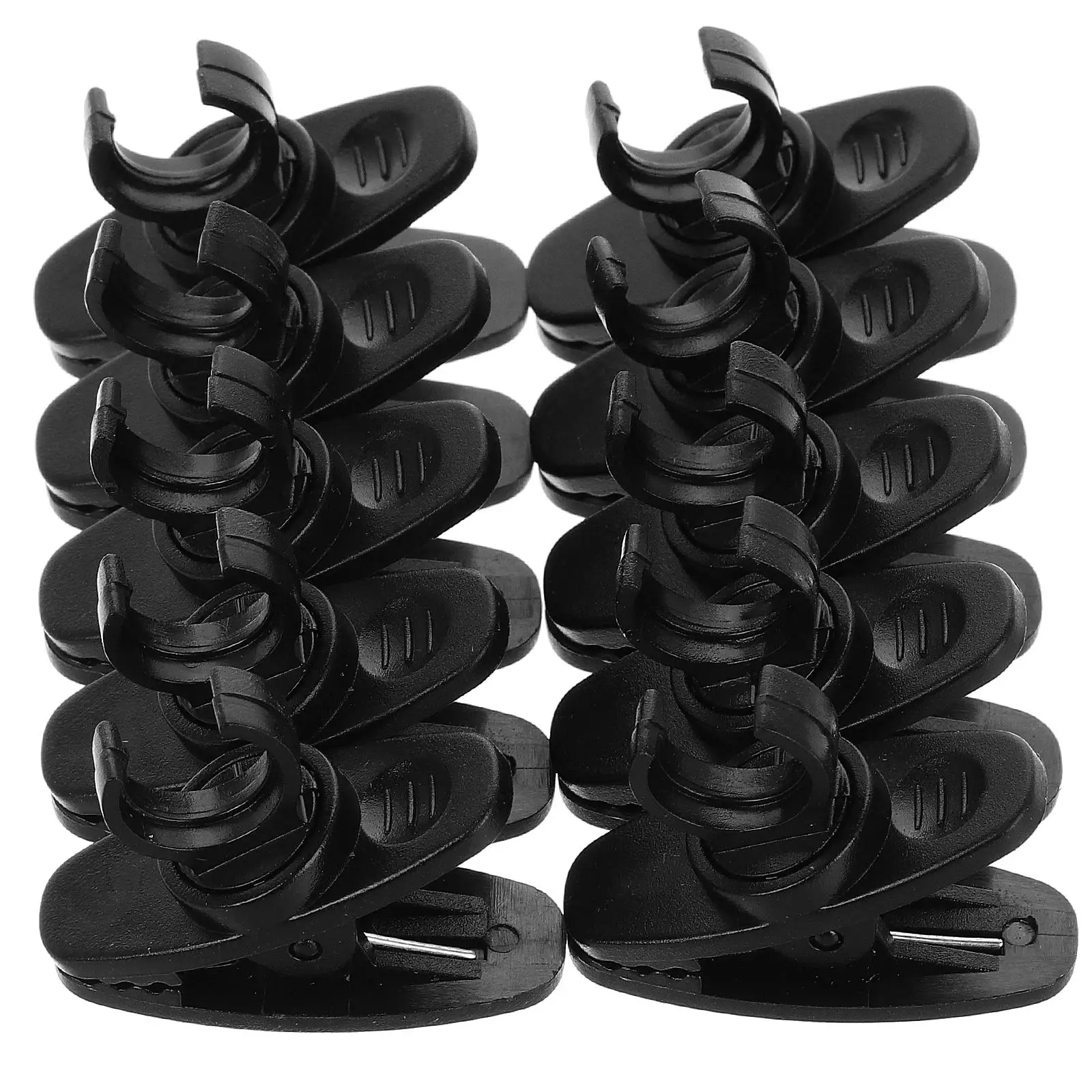

10pcs Black Rotatable Microphone Clips For Wireless Mics Secure Grip Large Diameter Metal Tie Clip Shirt Mic Accessory Lavalier