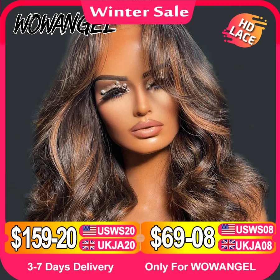 2/30 Highlight BOB Wigs 13x4 HD Lace Front Human Hair Wigs Glueless Ready to Go Wigs Body Wave 5x5 HD Lace Closure Wig Wavy Hair