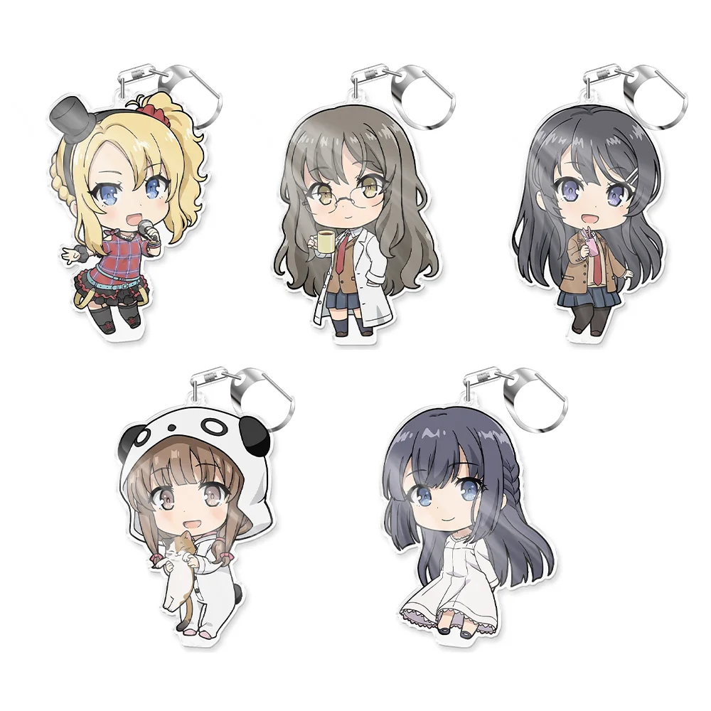 Anime Rascal Does Not Dream of Bunny Girl Senpai Sakurajima Mai Cosplay Acrylic Keychains Accessories Fans Gifts