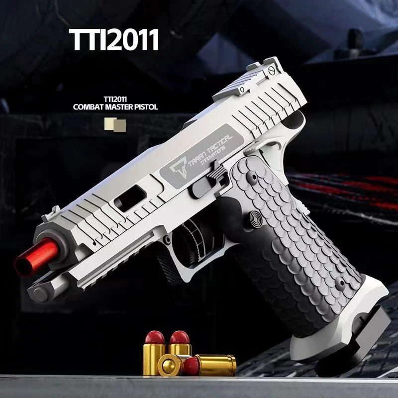 Automatic Desert Eagle 2011 Pistol Decompression Radish GunContinuous Shell Ejection Empty Hanging Revolver Toy Gun Boys Gift