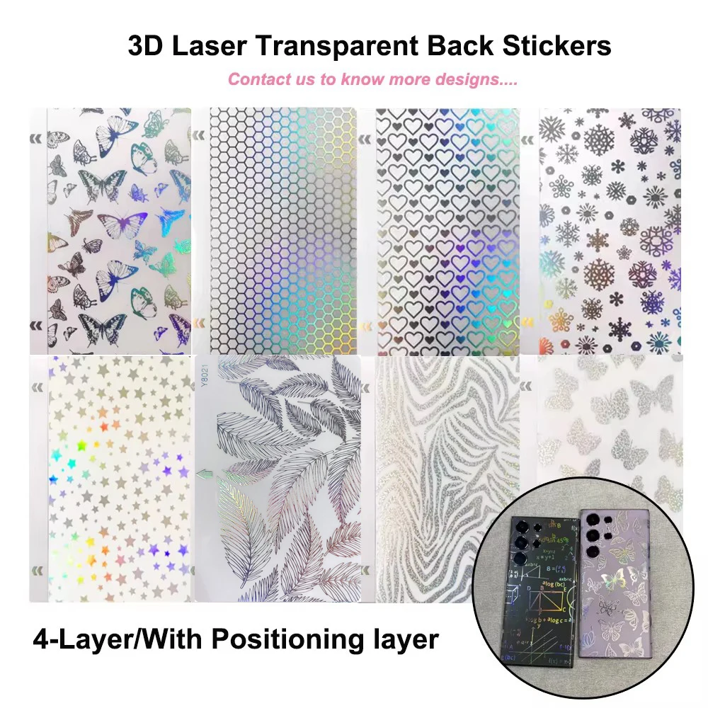 FONLYU 50pcs Transparent Phone Skin Stickers Rear Micas for Screen Protector Cutting Machine Laser Printing Decoration Films