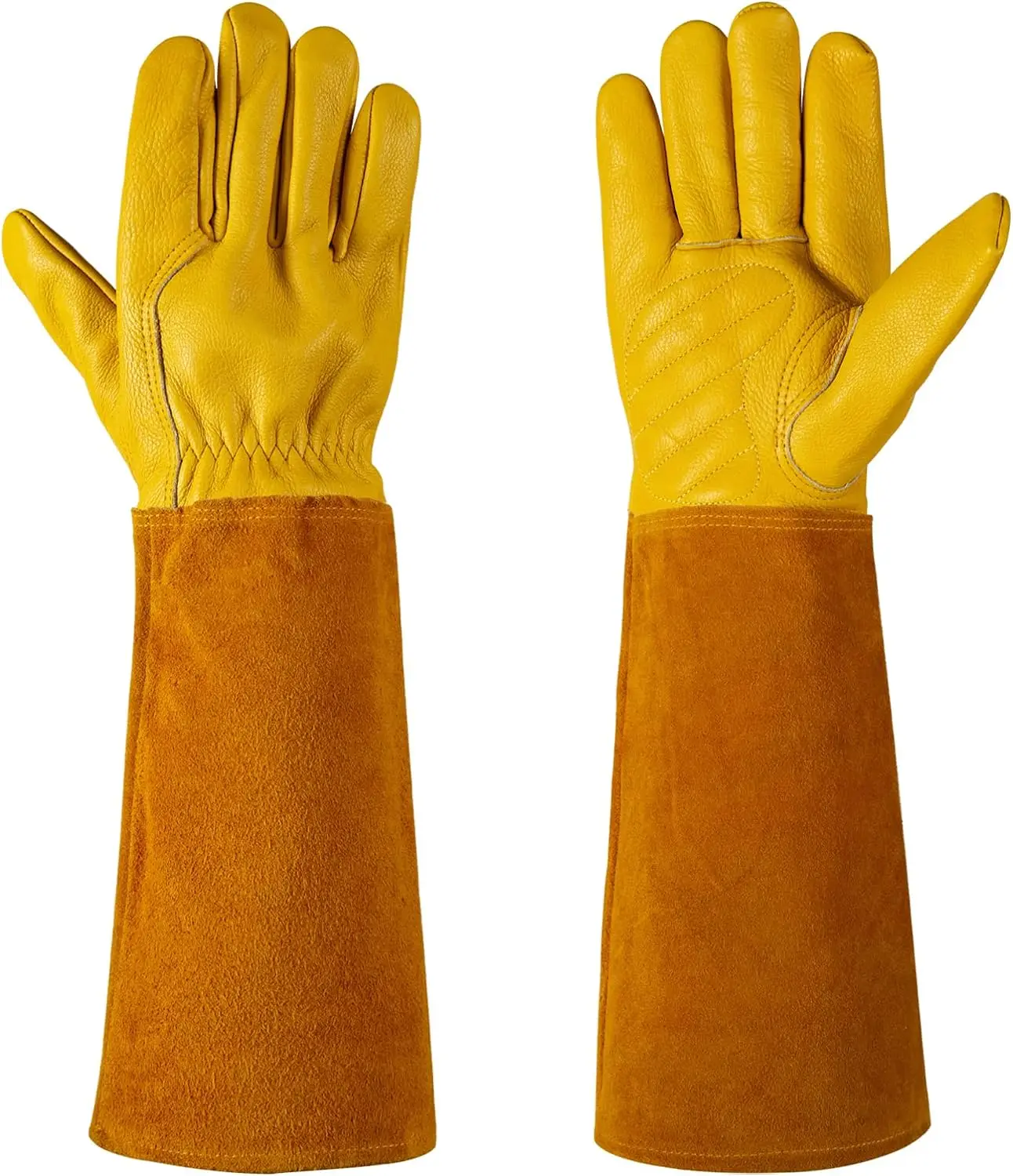 

Gardening Gloves Women/Men Rose Pruning Thorn Anti-Cut Long Forearm Protective Gloves, Anti-Thick Cowhide Work Garden Gloves