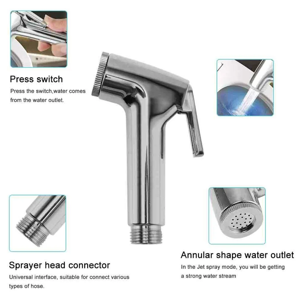 1 PCS Toilet Douche Bidet Head Handheld Spray For Muslim Sanitary Shattaf Shower Washer Flushing Cleaner Handheld Booster Nozzle