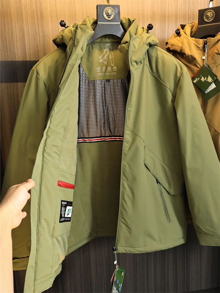 

Waterproof Graphene Heating Outdoor Men's Cotton Jacket Thicken Warm Fashion City Style Hooded Standard Fit Winter Coat