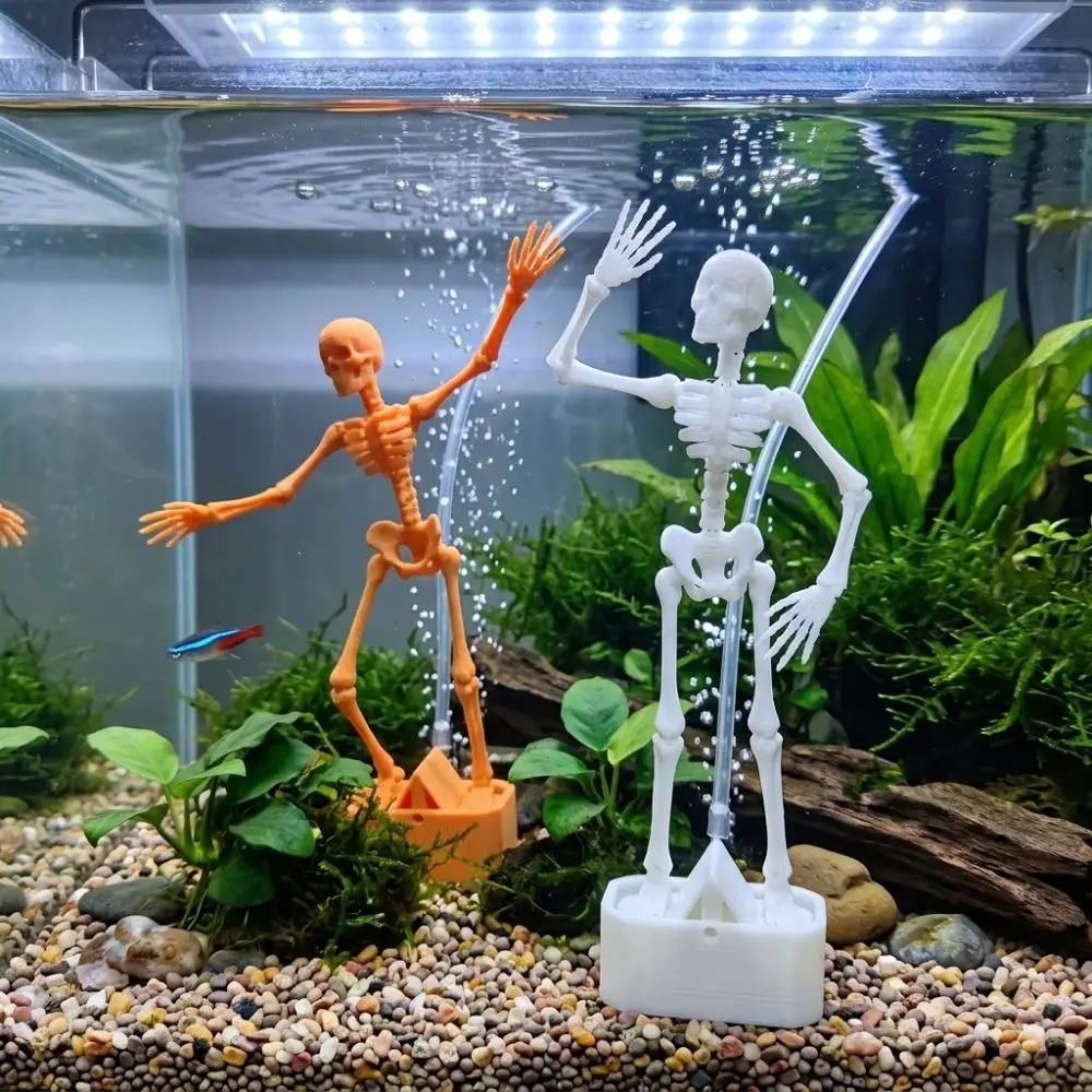 Air Pump Driven Dancing Skeleton Aquarium Bubbler 3D Printed Dancing Underwater Dynamic Skeleton Bubbler Realistic Plastic