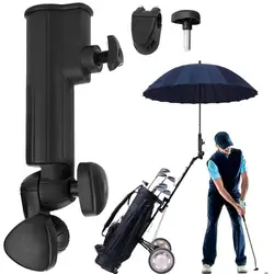 Universal Golf Push Cart Umbrella Holder, Adjustable Golf Trolley Umbrella Clip Mounting Bracket for Stroller Wheelchair