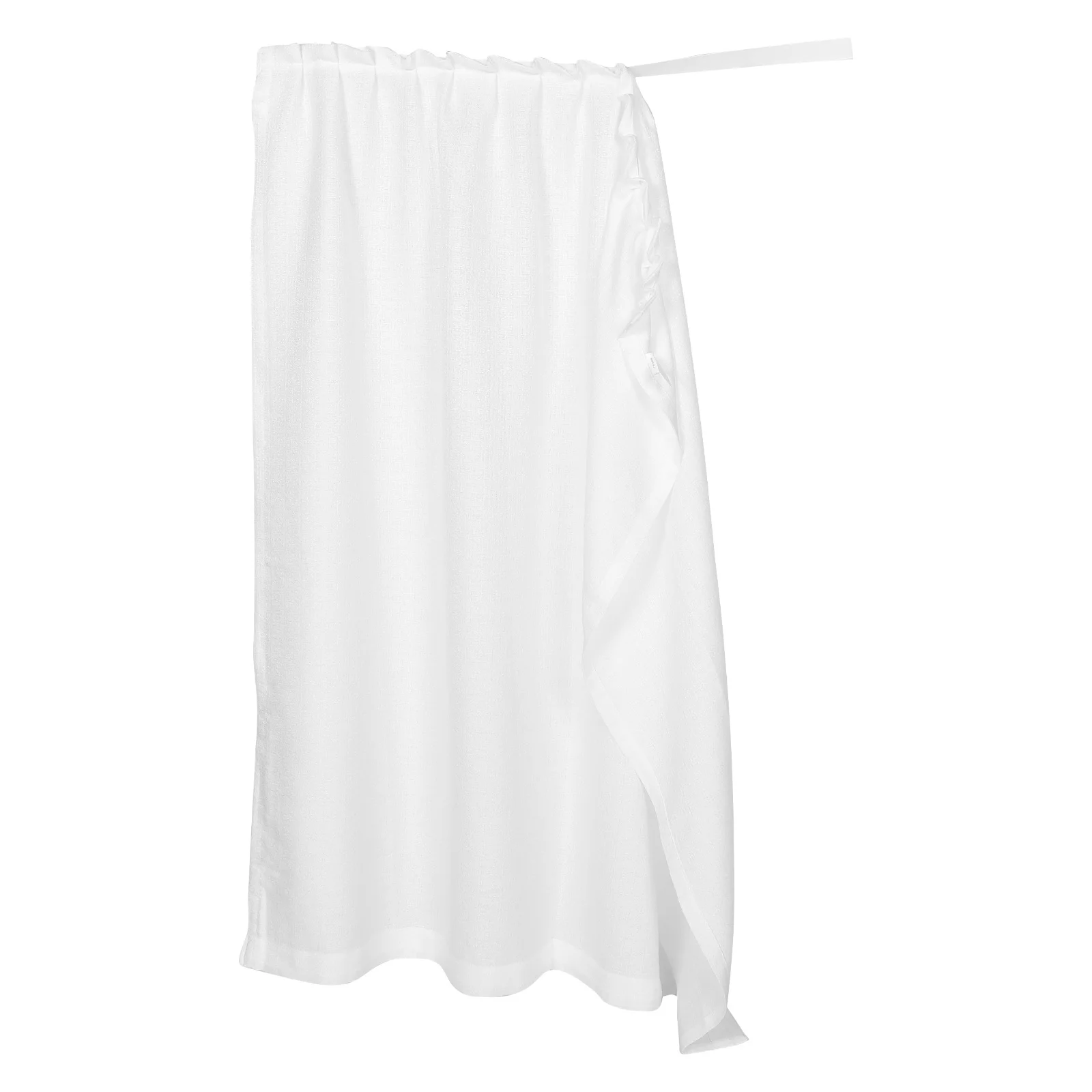 

1 Pack White Sheer Curtain Light Filtering Semi-Blackout Window Drapes For Living Room Bedroom Self Adhesive Doorway Curtain