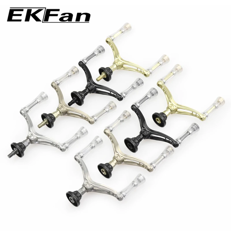 EKFan 73MM Screw in Spinning fishing reel power handle for DAI/SHI 1000-2000 series threaded interface double Acrylic knob