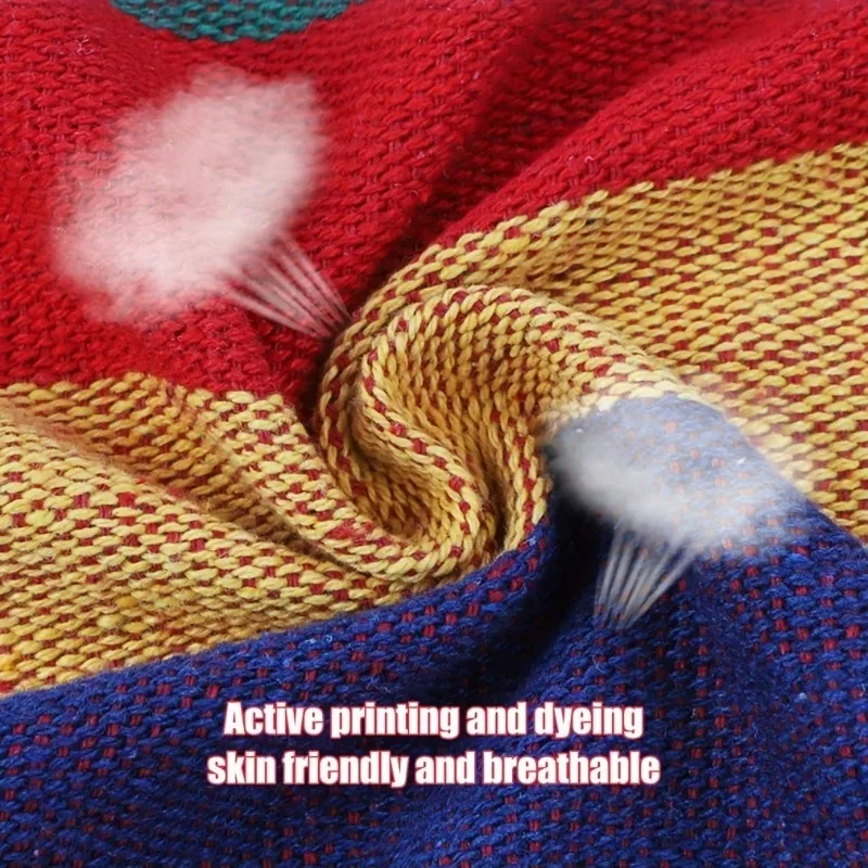 Outdoor Canvas Hammock Chair Swing 200KG Load Bearing Comfortable Leisure Hanging Chair Garden Patio Camping Travel Beach Porch image 4