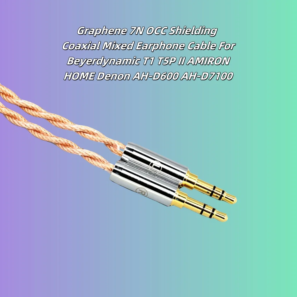 Beyerdynamic T1 T5P II AMIRON HOME Denon AH-D600 AH-D7100 7776 용 Graphene 7N OCC 차폐 동축 혼합 이어폰 케이블