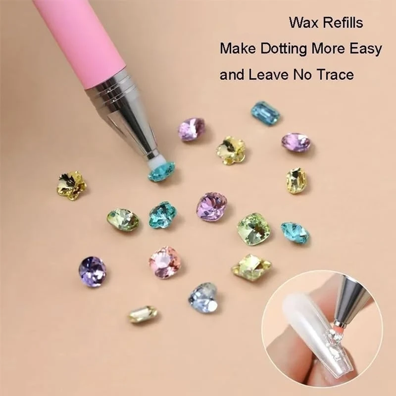 

Новое обновление, автоматическая многоразовая восковая ручка, художественная ручка с воском для рукоделия (синий + розовый)-A19I