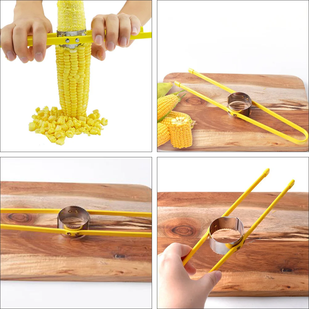 

1pc Threshing Tool Steel Peeler Yellow Compact Household Corn Stripper Cobber Tool Corn Slicer For Household Kitchen Use