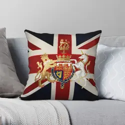 Union Jack With Windsor Insignia Square Pillowcase Polyester Linen Velvet Creative Throw Pillow Case Sofa Seater Cushion Cover