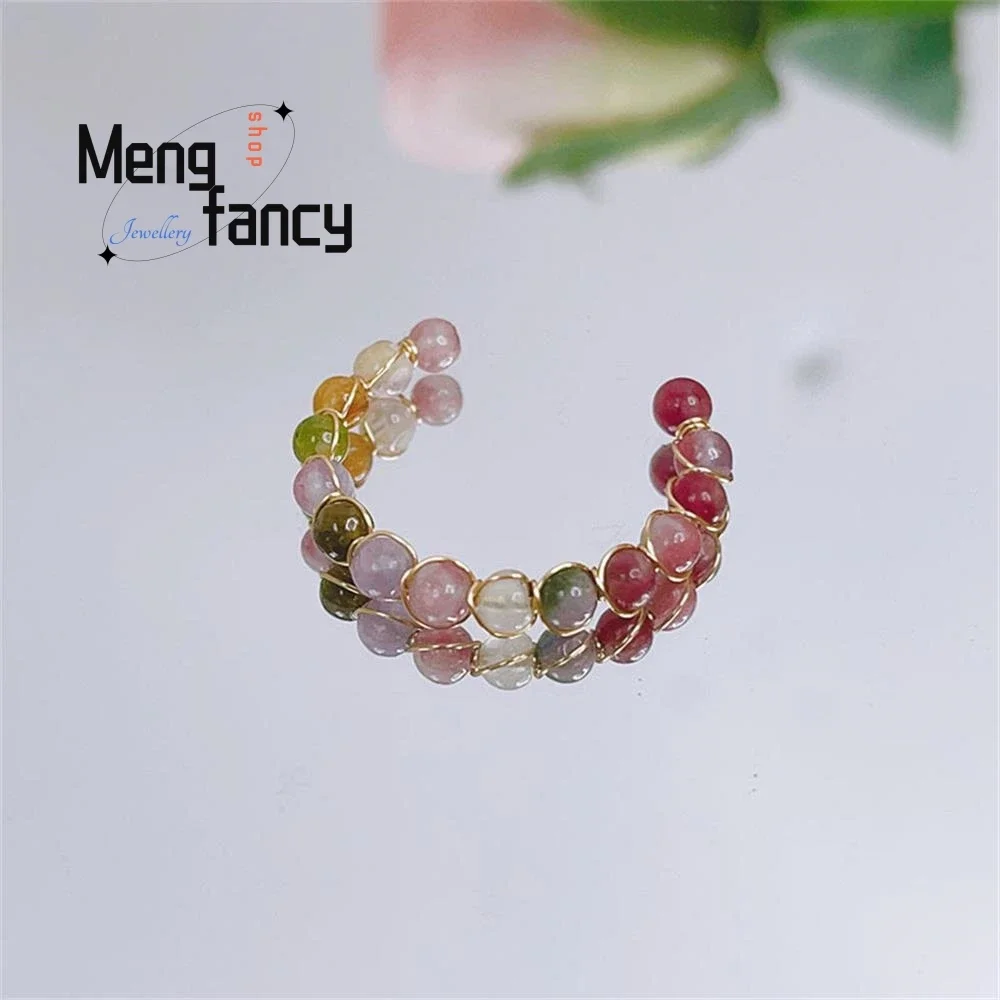 

Natural Open Tourmaline Ring Female Couple Lovely Exquisite Simple Elegant High-grade Sexy Young Girls Luxury Quality Jewelry