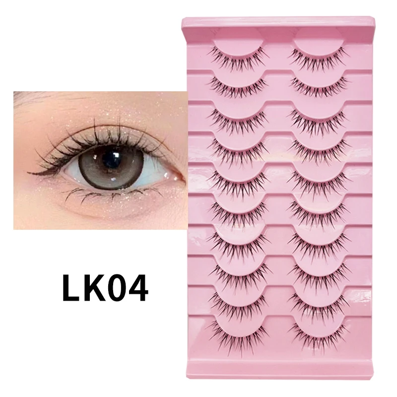10 Paar Natürliche Manga-Wimpern, Volle Streifenwimpern für Make-up, Großhandel, Dropshipping, Wimpernverlängerung, Anime-Kunstwimpern – Detail 11