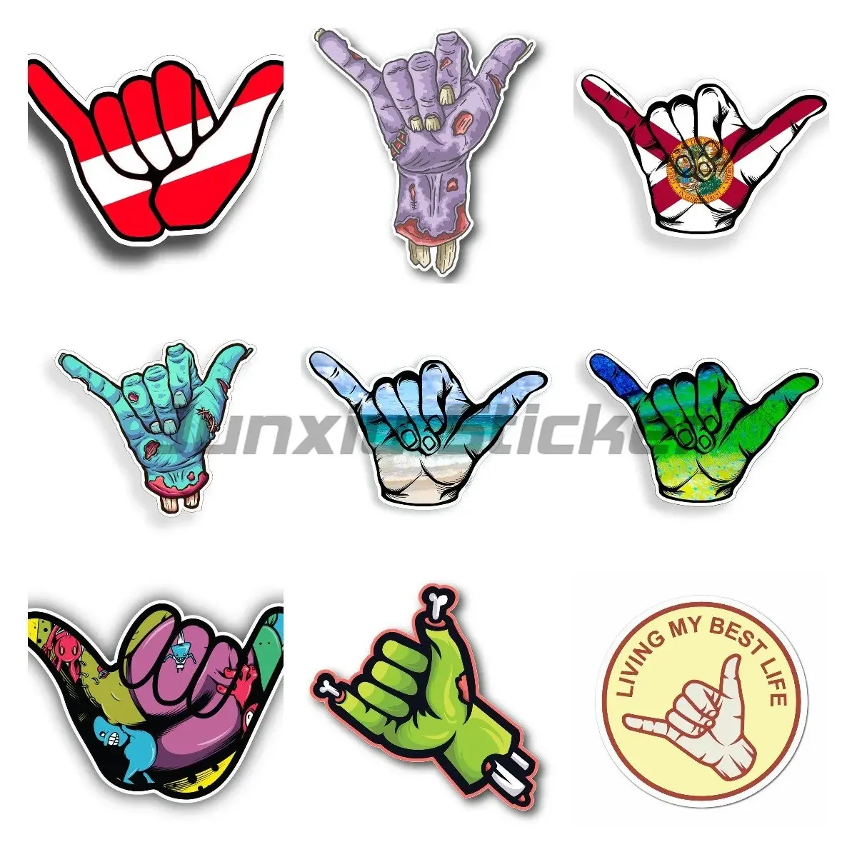 

Creative Fine Decal SHAKA Hawaiian Surfing Gesture Car Decal Car Bumper Car Styling Decoration Door Body Window Vinyl Stickers