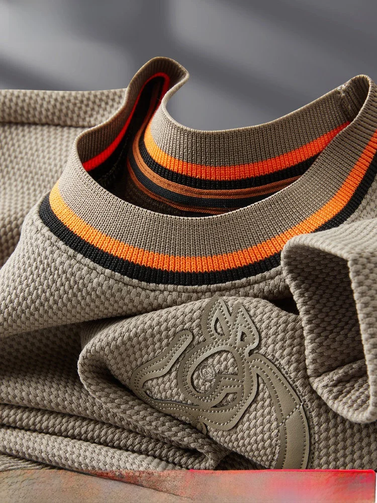 

Осенняя мужская толстовка с абстрактной вышивкой и длинным рукавом, модный тренд, высококачественный свитшот с узором сосны, круглый вырез, базовая модель