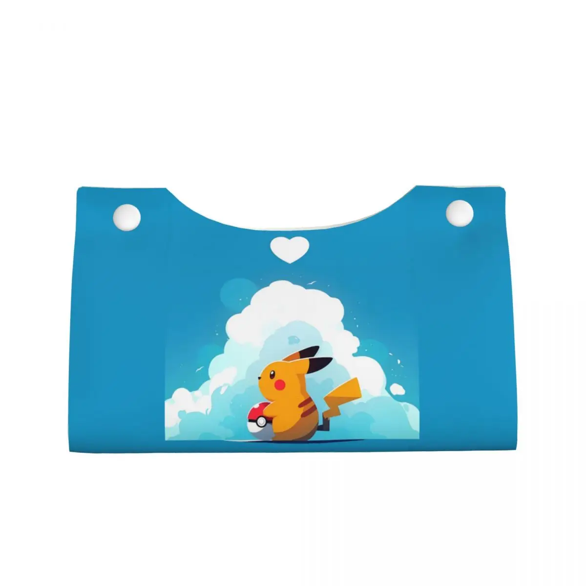 Custom Bikachus Tissue Box Holder Rectangular Series Video Games PU Leather Facial Tissue Box Cover for Car Bathroom