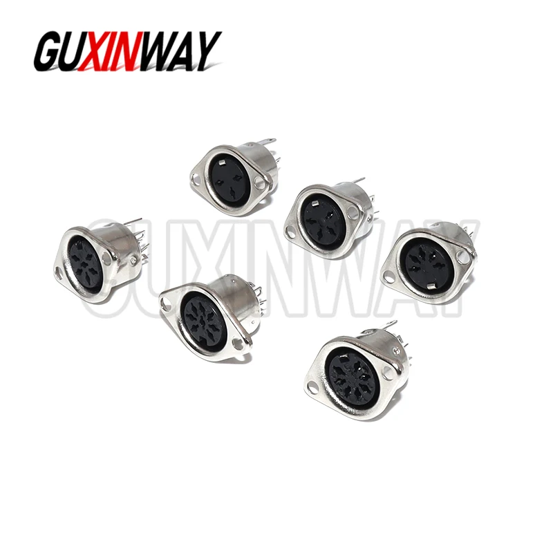 5PCS 3/4/5/6/7/8PIN Panel Mount Female Jack DIN Adapter MIDI Cable Connector