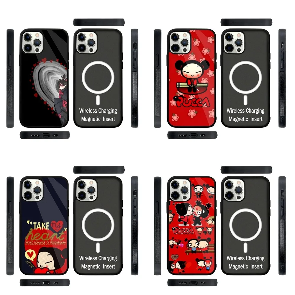 

Cute Cartoon Pucca Garu Phone Case Strong Magnetic For IPhone 15,14,13,Pro,Max,Plus,11,12,Mini For Magsafe Wireless Charging