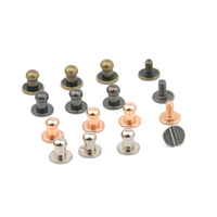60Sets/Lot 5*8*8mm Brass Screw Knob Rivets n Nail Handmade Crafts Belt Shoes Watchband Metal Silver/Black/Bronze/Gold ZD015