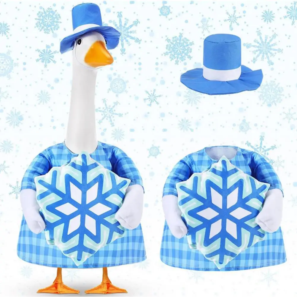 Fabric Goose Clothing Porch Goose Clothing Festive Christmas Goose Outfits for 23 Lawn Geese Xmas Tree Hat Dress for Outdoor