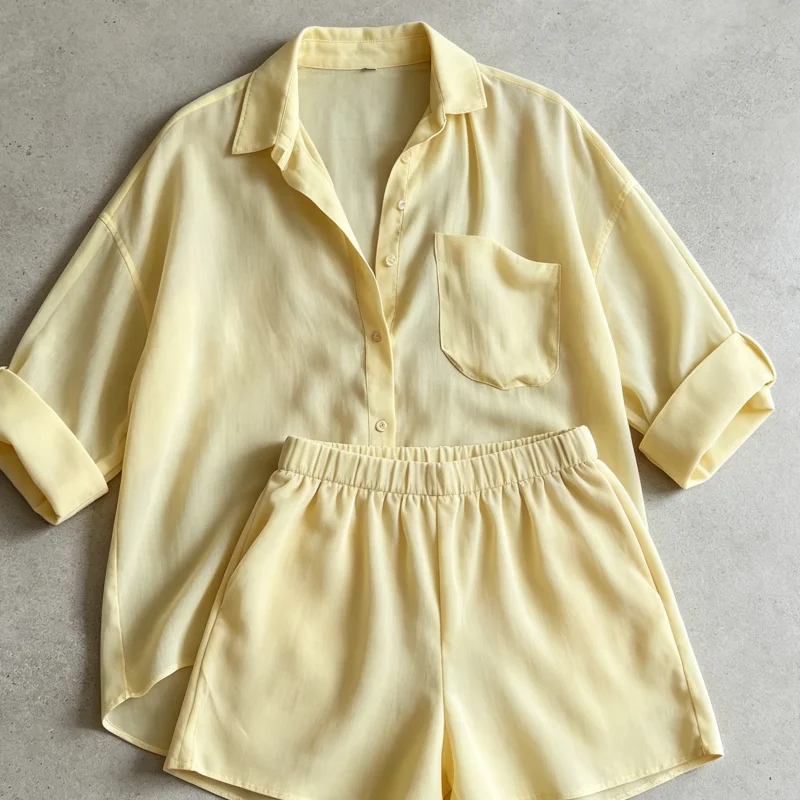 Women's 2 Piece Outfits,Spring Summer Women Suit  Comfortable T Shirts Short Pants Set for Daily Wear