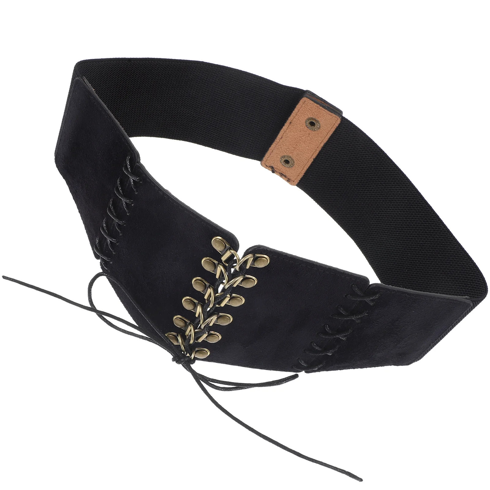 حزام خصر عريض مرن للنساء، حزام لف قابل للتمدد، عقدة من جلد الغزال الناعم، حزام خصر أنيق لملابس المعطف #1