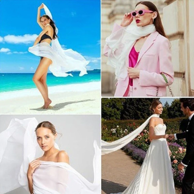 Elegant Bridal Shawl Multiuse Long Neck Scarf Shoulder Wrap for Special Occasion Wedding Ceremony Photography