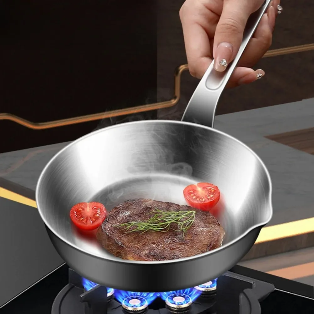 

Stainless Steel 316 Frying Pan Nonstick Cookware Mini Egg Pan Induction Compatible Easy Clean Kitchen Pan for Gas Stove