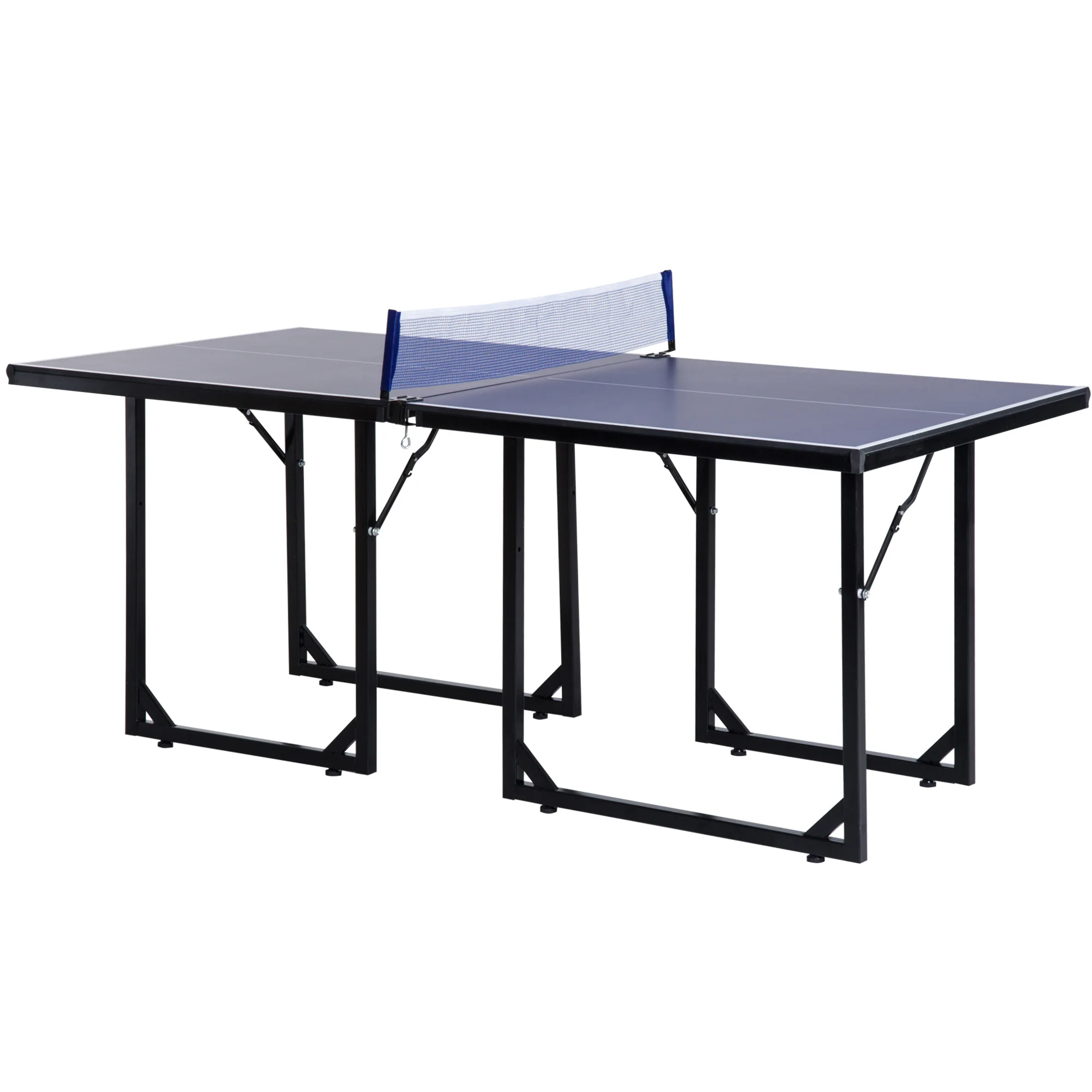 HOMCOM Mesa de Ping-Pong Plegable con Red 182x91x76 cm Azul