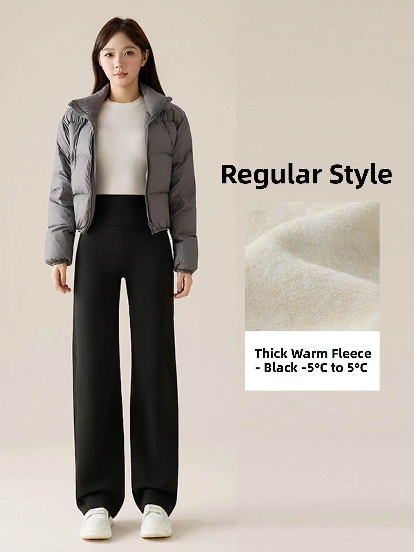 

High Waist Thiened Fce Yoga Pants Women's Outerwear Autumn Winter Warm Loose Casual Wide Leg Base Layer Pants