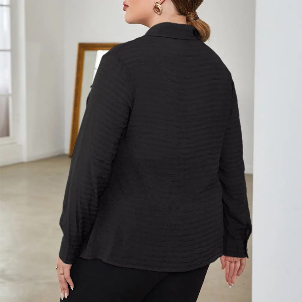 

Женская темпераментная пригородная верхняя рубашка больших размеров в европейском и американском стиле, в наличии для женщин больших размеров