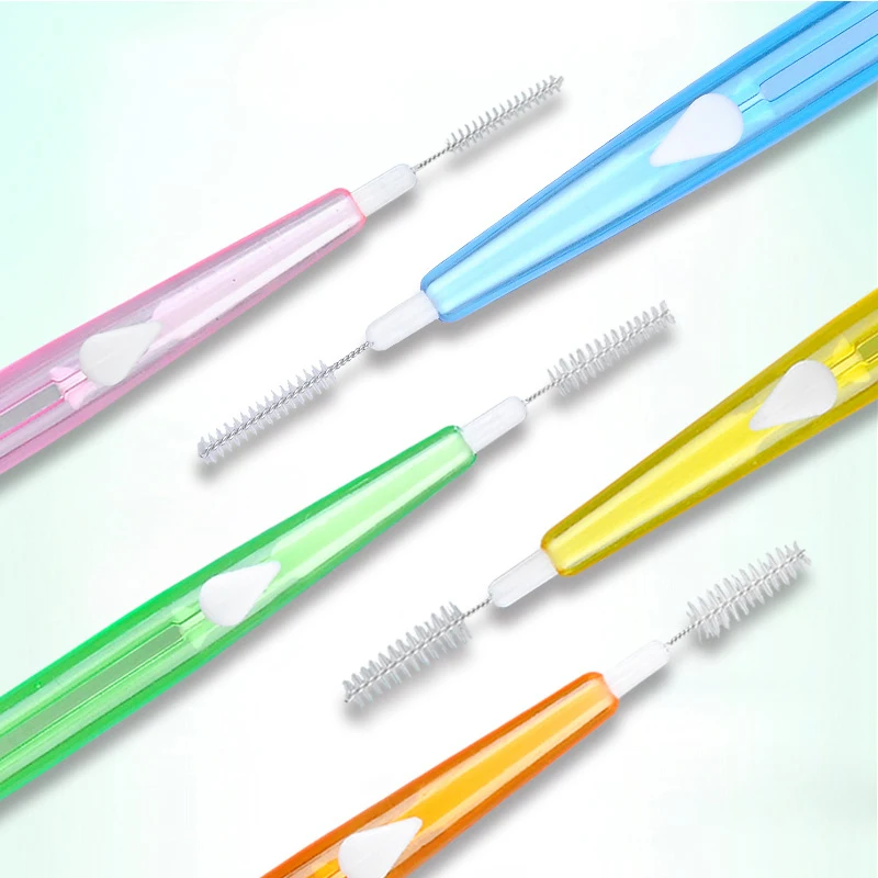 30Pcs/Box Toothpick Dental Interdental Brush 0.6mm-1.5mm Cleaning Between Teeth Oral Care Orthodontic I Shape Tooth Floss