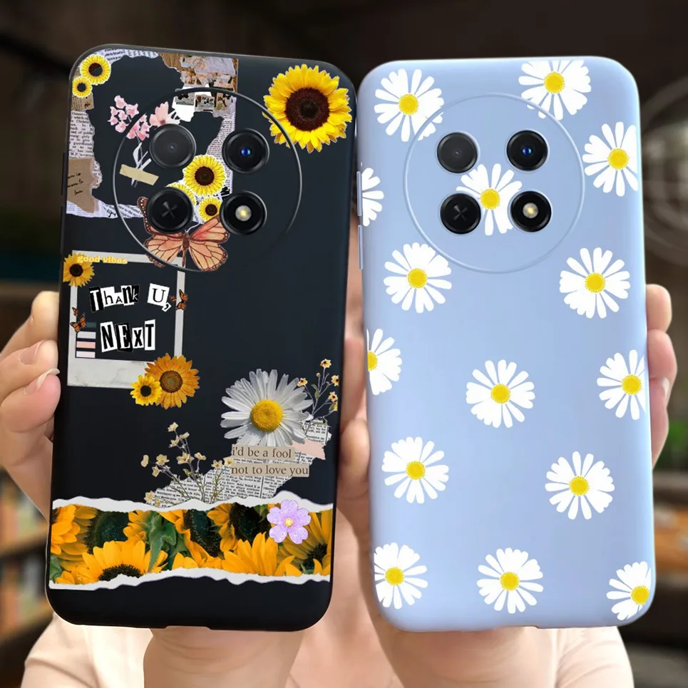 Na pokrycie Huawei nova Y91 Case NovaY91 etui na telefon STG-LX1 STG-LX2 tylna okładka damska moda Daisy kwiat Case cukierki miękkie silikonowe